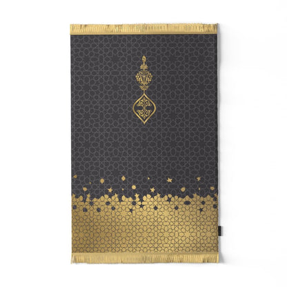 Al Hudda Soft Premium Velvet Prayer Mat - Prayer Rug Designed With Classic And Islamic Art Inspiration - High-Quality Soft, Comfortable