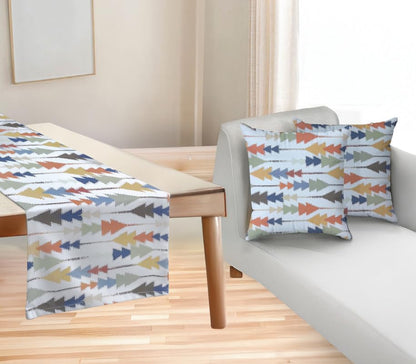 INTEX HOME Sofia Elegance 3-Piece Set – Linen Velvet Table Runner 45x135 cm - 2 Cushion Covers 40X40 cm – Elegant Home Décor for Dining Table & Living Room – Grey