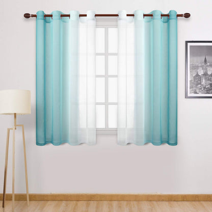 Modern Design Voile chiffon Curtains - Gradient colours- steel Grommets - 2 pieces - for living rooms and bedrooms