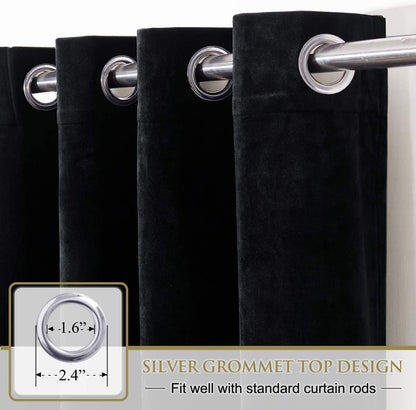 Elegant Velvet Curtains - Thermal Insulated Curtains for Living Room,steel Grommets - Light Blocking Shades - 2 panels