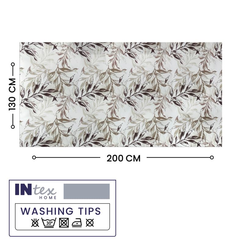 INtex Home Tablecloth, Linen Velvet Fabric, Soft Comfortable Material for Living Rooms Kitchens Bedrooms and Special Occasions, Elegant Table Cover - 130 x 200 cm - 1 Pc - Café x Warm Orange