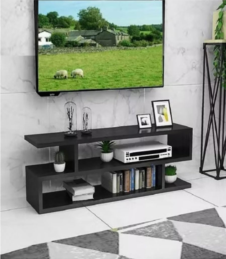 TV Cabinet Table with Storage Shelves, 100cm MultifunctionaLTV Desk and Media Console for Entertainment Center, Stylish and PracticaLDesign for Your Home Living Room