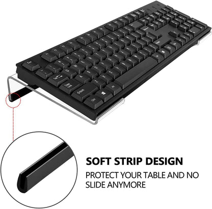 Acrylic Computer Keyboard Stand, Clear Keyboard Riser Tray with Rubber Strip, Supports Comfortable Typing Position for Home Office Desk and Workstations, Ergonomic Acrylic Holder, Clear