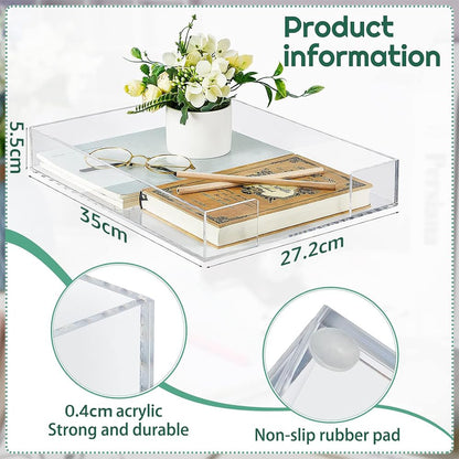 Stackable A4 Acrylic Letter Tray for Desk Organization, Clear Paper and File Organizer, Durable Document Storage Box and Desktop Supply Holder for Home and Office, Single Tray