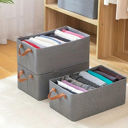 Fabric Wardrobe - Washable Clothes Closet Organizer with Metal Reinforced Shelf & Sturdy Handles for Home Storage & Organization - Grey