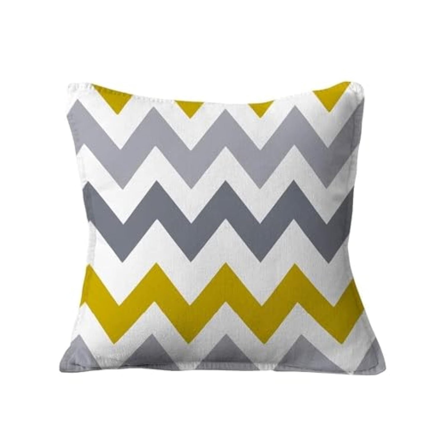 INTEX HOME Cushion Cover Set of 2, Soft Linen Velvet Fabric, Decorative Throw Pillow Covers for Sofa Bed or Living Room, Elegant Textured Finish for Home Décor - 45 x 45 cm - Grey x Yellow