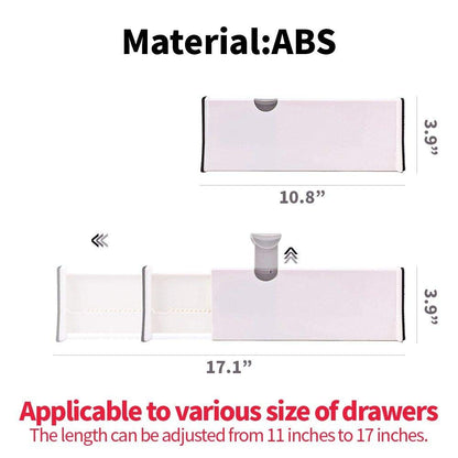 Other Drawer Dividers Pack of 4 Expandable Adjustable Dresser Drawer Organizers With Anti Scratch Foam Edges, White
