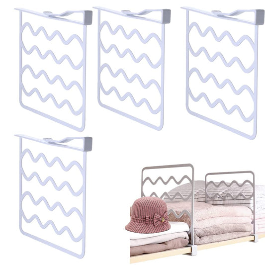 WDDY 4 Pieces Practical Shelf Dividers, Shelf Dividers Wardrobe, Wardrobe Partition Board, Wardrobe Partition Shelves Divider, for Storage and Organization in Bedroom Kitchen and Office Shelves