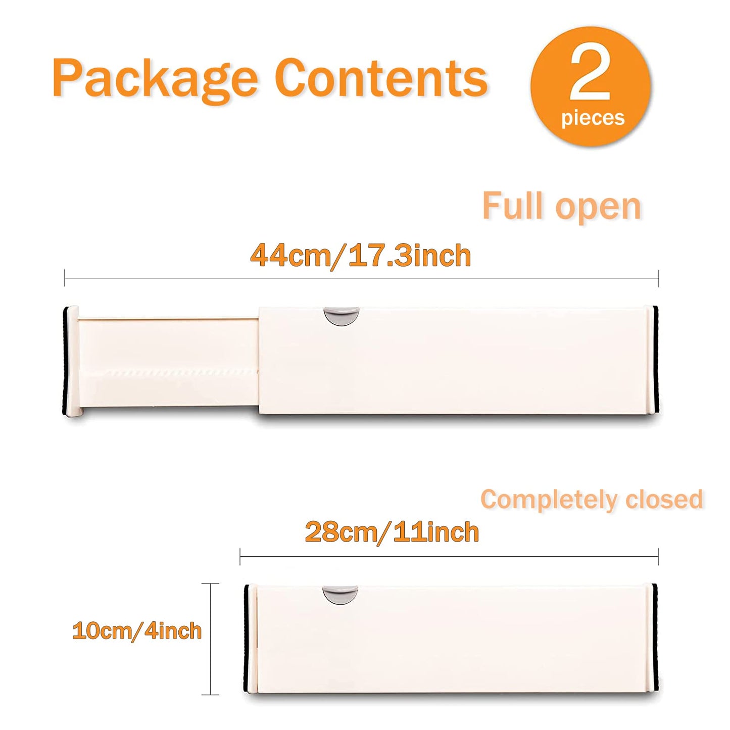 xocome Drawer Dividers Organizers, Adjustable Drawer Organizers for Kitchen Bedroom Chest of Drawers Closet Office (2 Pieces)