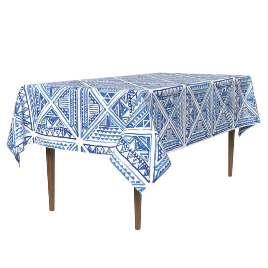 Glam Waterproof Tablecloth in Blue & White, a 140x300 cm Rectangular Table Cover of Spillproof Polyester, a Chic Stain-Resistant Protector for Parties and Sophisticated Dining Events