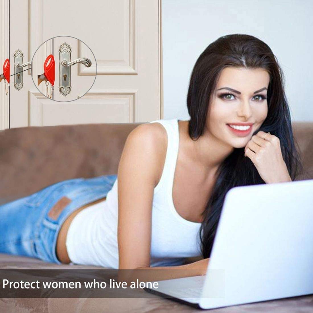 Portable Door Lock, Travel Lock, AirBNB Lock, School Lockdown Lock Also for Security Home Apartment Living Hotel Motel.Security Locks are Used for Travel, Family and Hotel Security