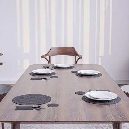 Nijma Leather Placemats Set – Heat-Resistant Faux Leather Dining Table –Waterproof & Easy to Clean – Havan Color