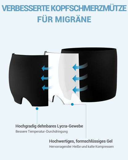 قناع جل لتخفيف الصداع النصفي، قبعة علاجية قابلة للتمدد والتبريد، غطاء ثلج ضاغط لتخفيف الصداع، قناع نوم للعين لتخفيف الصداع النصفي والتوتر وآلام الجيوب الأنفية