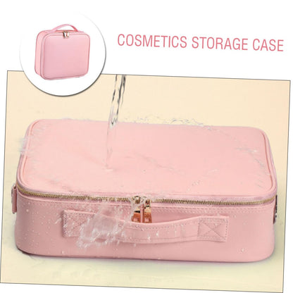 Hemoton Partition Cosmetic Bag Cosmetics Toiletry Bag Cosmetics Case Makeup Organizer Korean Cosmetics Makeup, Pink, 41x31cm