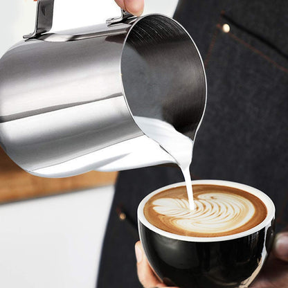 Milk Frothing Pitcher, Stainless Steel Creamer Frothing Pitcher, Perfect for Espresso Machines, Milk Frothers, Latte Art 12 oz (350 ml)