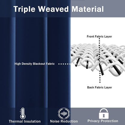 INtex CURTAINS HOUSE Blackout with Tiebacks - Thermal Insulated, Light Blocking and Noise Reducing Grommet Curtain Drapes for Bedroom and Living Room, Set of 2 Panels, (175W x 210L CM, Cafe)