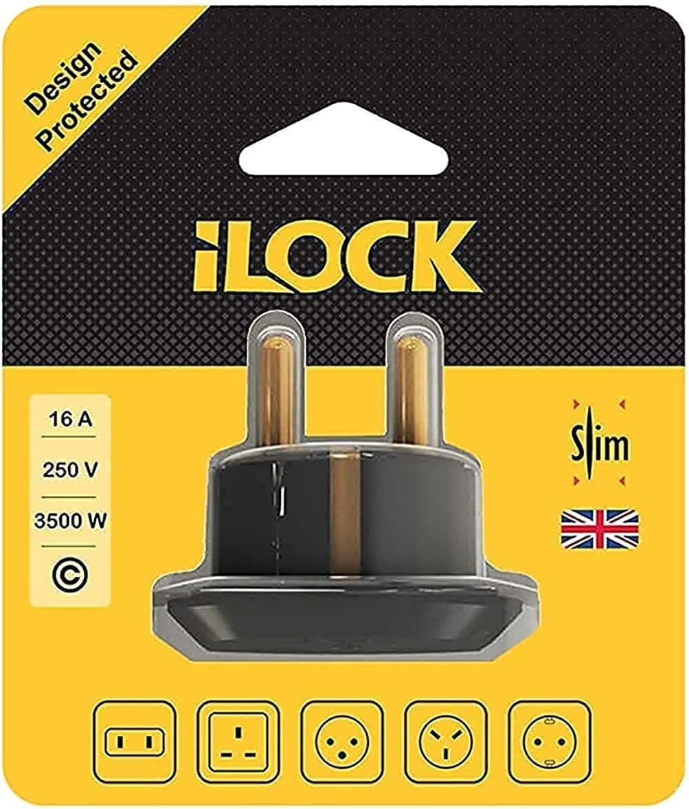 iLOCK Travel Plug adapter Converter - black