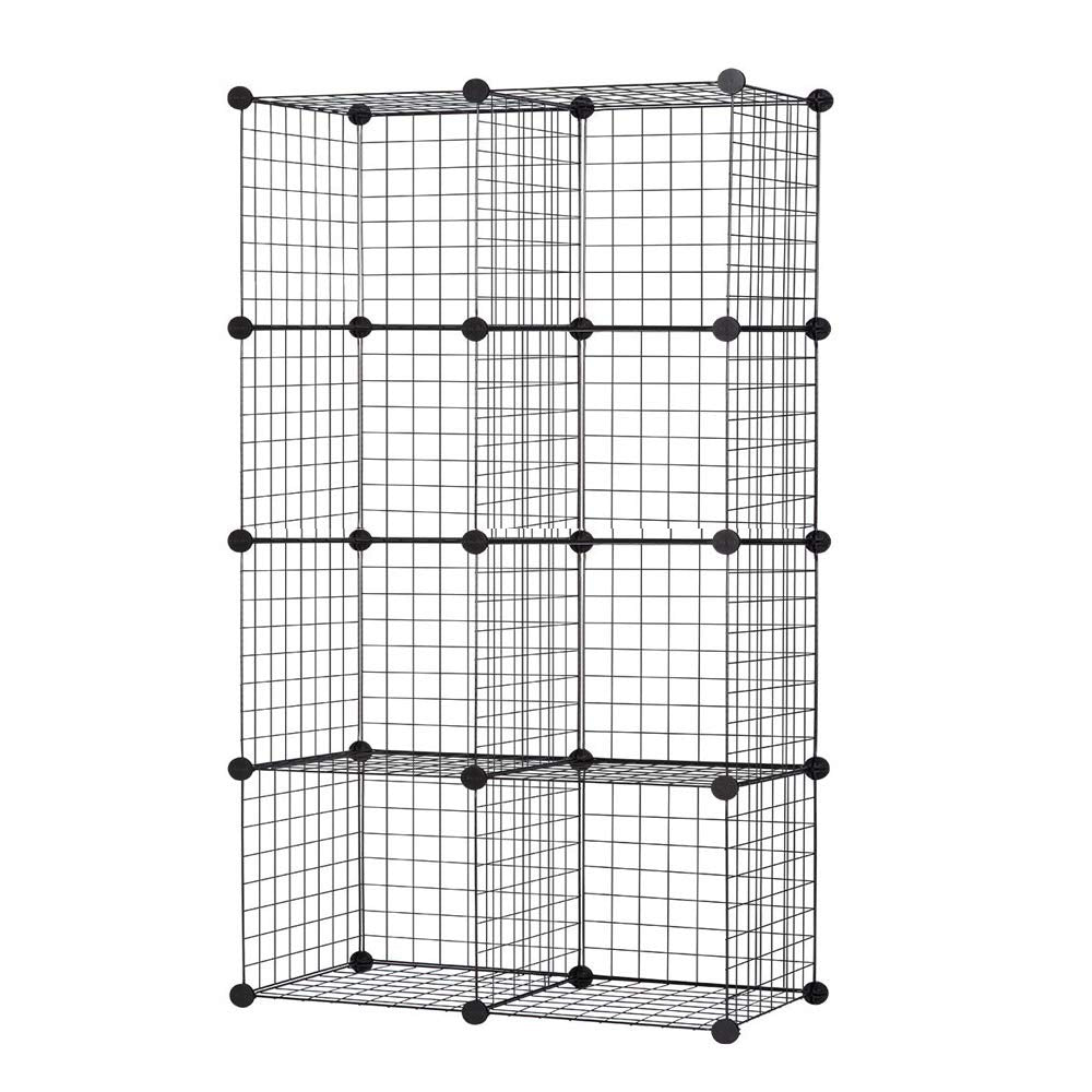 Wire Storage Cubes Modular Shelving Unit DIY Metal Grid Closet Organizer System, Bookcase, Cabinet (8 Cubes)