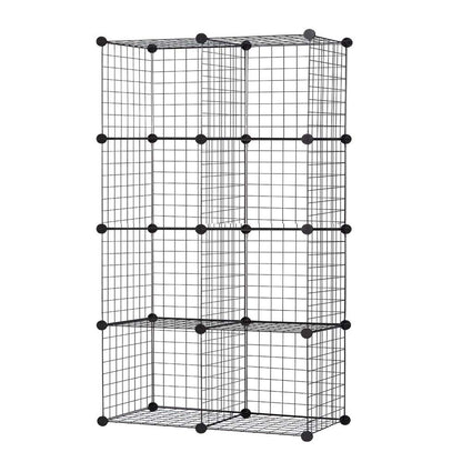 Wire Storage Cubes Modular Shelving Unit DIY Metal Grid Closet Organizer System, Bookcase, Cabinet (8 Cubes)