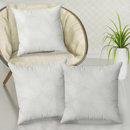 INTEX HOME Cushion Covers, Analia Floral Design, Premium Linen Velvet Fabric, Wrinkle-Resistant and Ultra-Soft, 40×40 cm, Set of 3, Grey, Decorative Pillow Covers for Sofas and Bedroom Décor