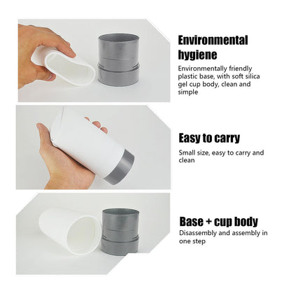 GKmow 1 PC Car Trash Can with Lid, 6.29" x 2.55" Portable Elastic Press Opening Environmentally Friendly Silicone Cup Storage Box, Convenient Modification Accessory, Suitable for Most Models (White)