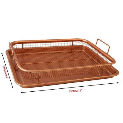 Kobsainf non-stick baking sheet and cooling rack set baking sheet without oil compatible with french fry - frozen food