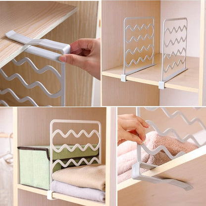 WDDY 4 Pieces Practical Shelf Dividers, Shelf Dividers Wardrobe, Wardrobe Partition Board, Wardrobe Partition Shelves Divider, for Storage and Organization in Bedroom Kitchen and Office Shelves