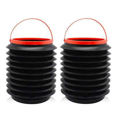 2 pieces Car Multi Functional Bucket Garbage Trash Portable Retractable Car Bucket Multifunctional Water Storage Pail Container for Car Truck Outdoor Fishing 4L