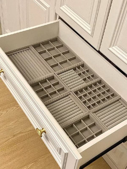 Jewelry Organizer Set of 4 Trays Organizer for Rings, Tools and Cosmetics