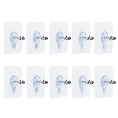 10 x Adhesive Wall Screws Hanging Nails for Hanging Adhesive Screws Wall Mounting Hooks for Kitchen, Bathroom, Bedroom, Living Room