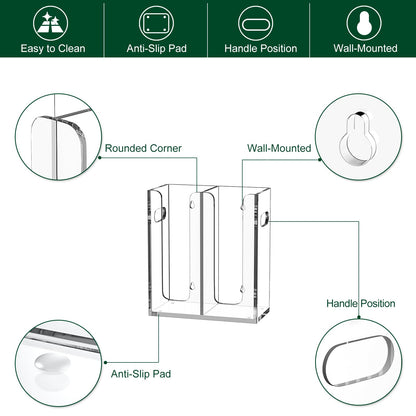 Clear Acrylic Coffee Cup Dispenser with Handles, Compartment Countertop or Wall Mounted Organizer for Hot and Cold Drink Cups and Lids
