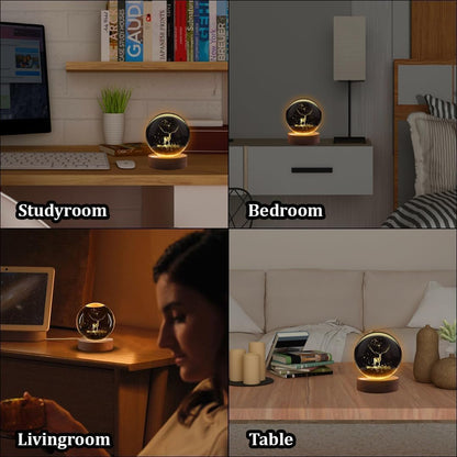 Etched Crystal Ball - Enjoy the gorgeous 3D solar system design of this night light, making it a perfect gift for birthdays, weddings or any festival, adding charm to your celebrations.(Large) IPL-150