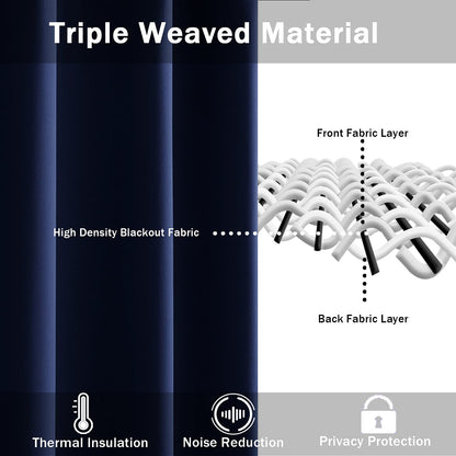 Blackout Curtains for Bedroom - Thermal Insulated Room Darkening Noise Reducing- cover pocket design - 1 panel with tie-pack