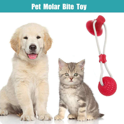 Makingtec pet molar bite toy, suction cup dog toy rubber chew toys interactive puppy training rope for teeth cleaning pet supplies