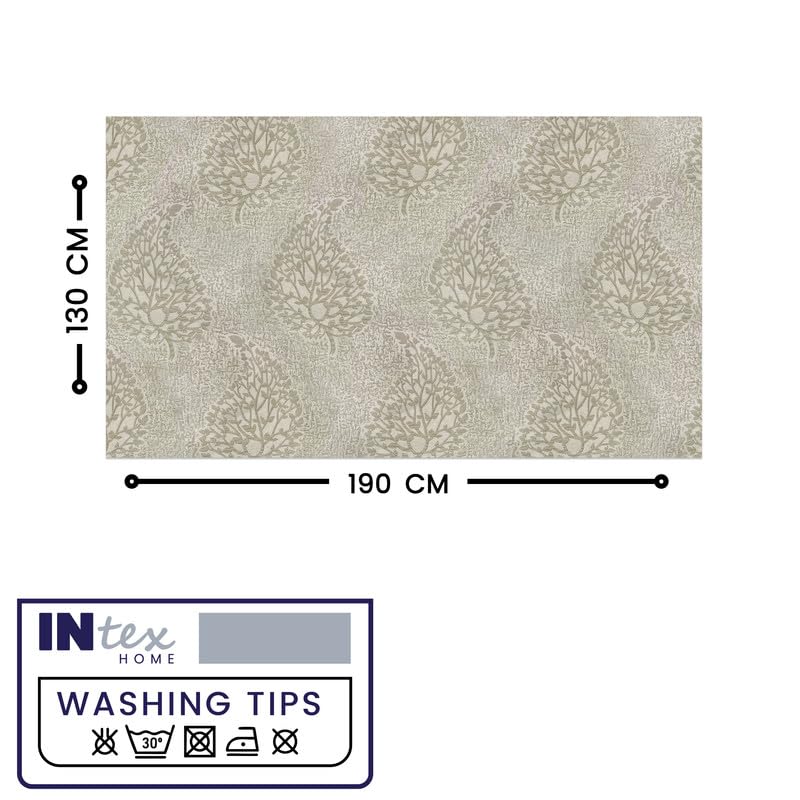 INtex Home Linen Rectangle Tablecloth, DAS Printed Design for Reception Living Room and Kitchen Tables, Elegant Dining and Daily Home Décor Use, 1 Pc - 200 x 250 cm - Off White