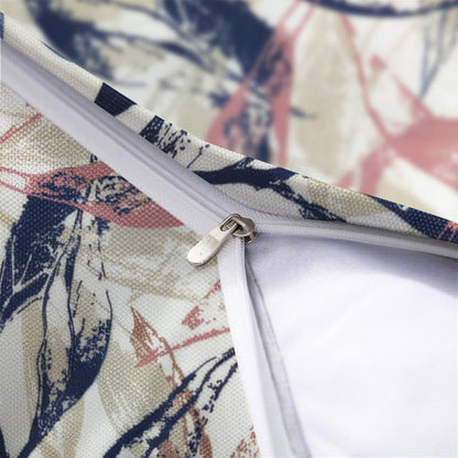 INtex CURTAINS HOUSE Printed Linen Velvet Cushion Covers, Throw Pillow Covers, Leaves Pattern Decorative Pillow Covers, Set of 2 Pieces Cafe x Brown 30W x 30L CM