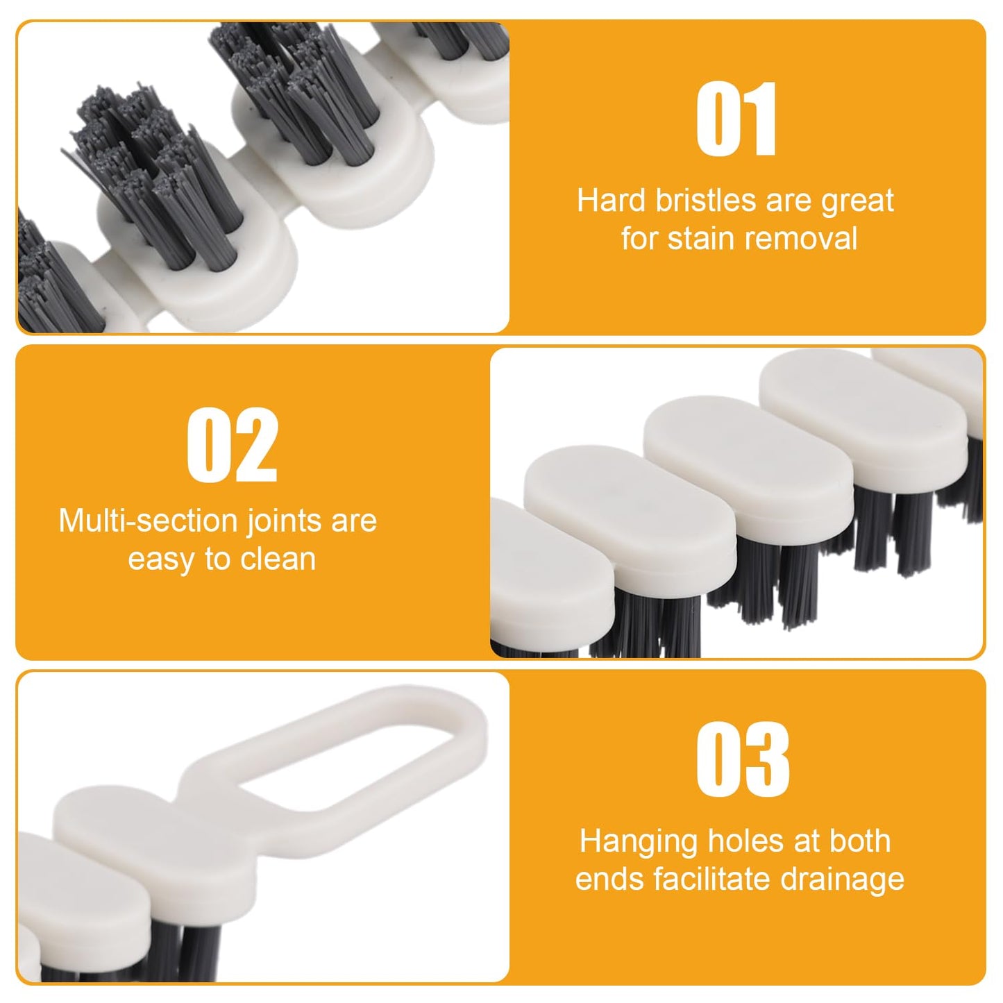 2pcs Foldable Crevice Cleaning Brush, Multifunctional Flexible Tool for Cleaning Spaces and Corners for Hard Bristle Brush for Kitchen Bathroom Sink