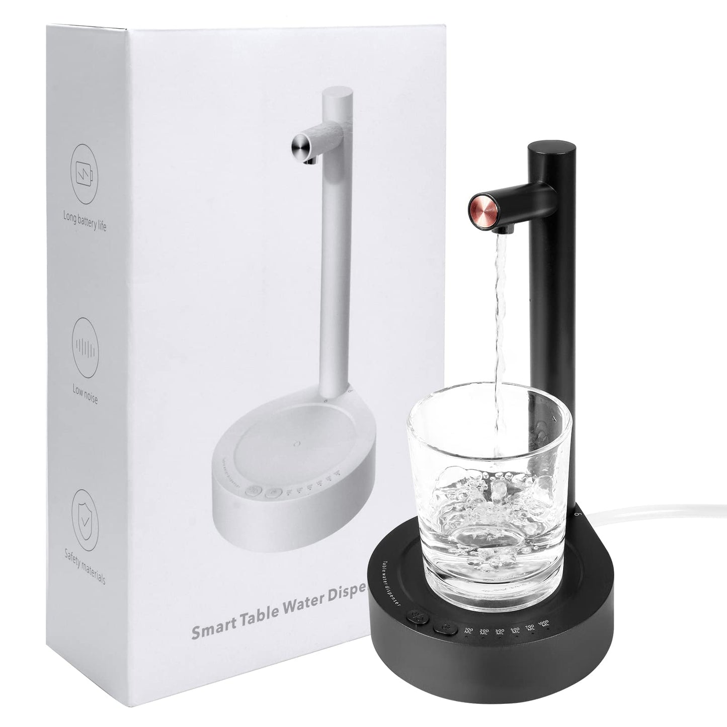 Water Dispenser Countertop, Smart Table Water Dispenser Water Pump Electric for 1 2 3 4 5-Gallon Bottle, Portable Electric Pump, Cold Water Dispenser, Bottles