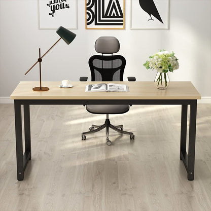 Computer Desk,100cm Computer Table PC Laptop Modern Study Table, Office Desk Workstation for Home Office with Extra Strong Legs,Writing Desk,Beige