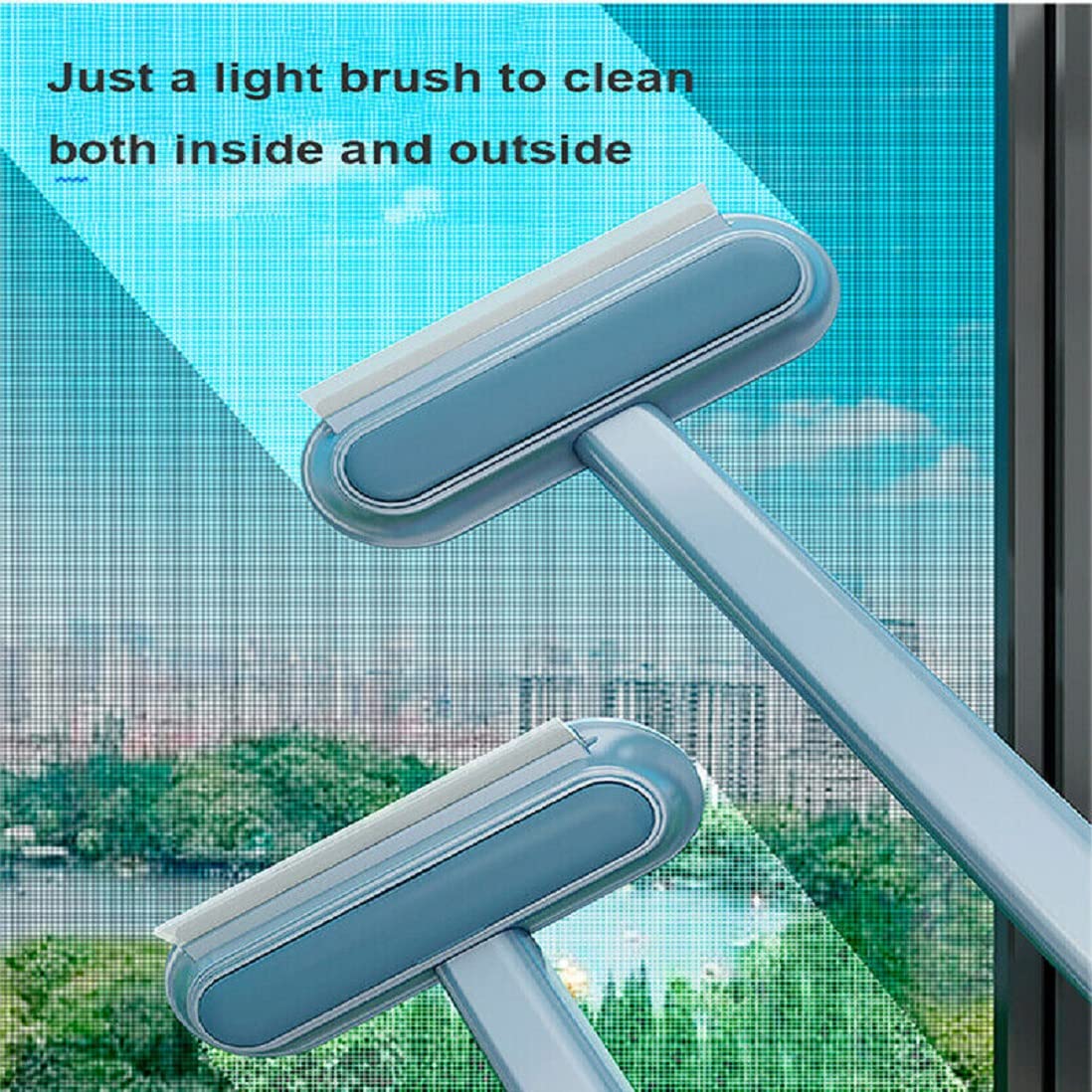 P M H Screen Brush Mesh Cleaning Brush & Wiper with Extended Handle Window Cleaning Brush Net Cleaner Double-Sided Window Cleaner Window Mesh Cleaner (03)
