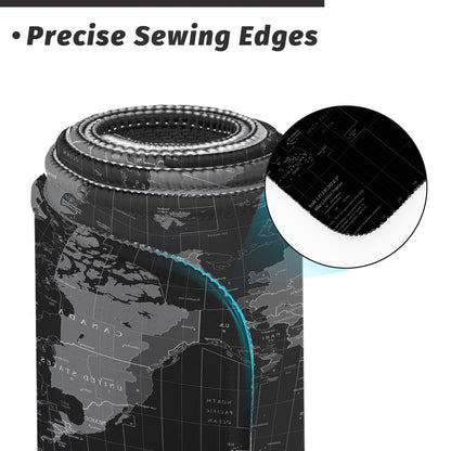 SABAN Gaming Mouse Mat World Map, XXL Mouse Mat Large 900 x 400 mm Table Mat Large Size Multifunctional Non-Slip Desk Mat Improves Precision and Speed - Black