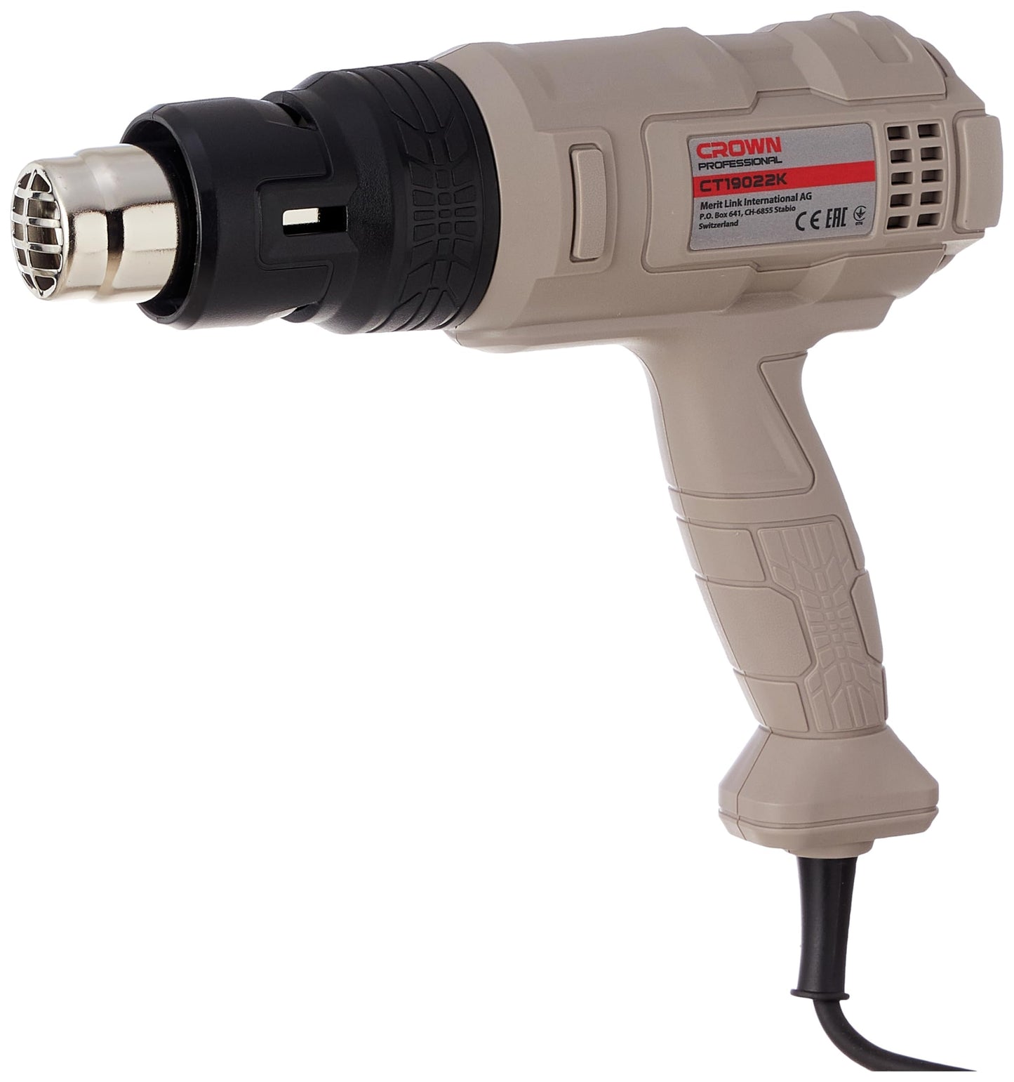 Crown CT19022K Electric Heat Gun, 3 Speed, 3 Temp - 1800 Watt