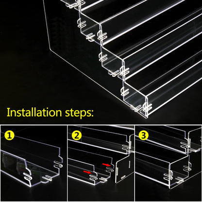 Acrylic 5-Tier Sunglasses Organizer, Clear Countertop Display Stand for Eyewear, Nail Polish, Makeup, or Essential Oils, Tool-Free Assembly, Shelf Storage for Home or Retail Use, Clear
