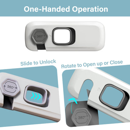 Heart of Tafiti 5 Pack Fridge Lock, Child Proof Refrigerator Lock, French Fridge Door Latches, Baby Safety Locks for Cabinet, Cupboard, Drawers, Oven, Closet, Strong Adhesive-Easy to Install, Grey