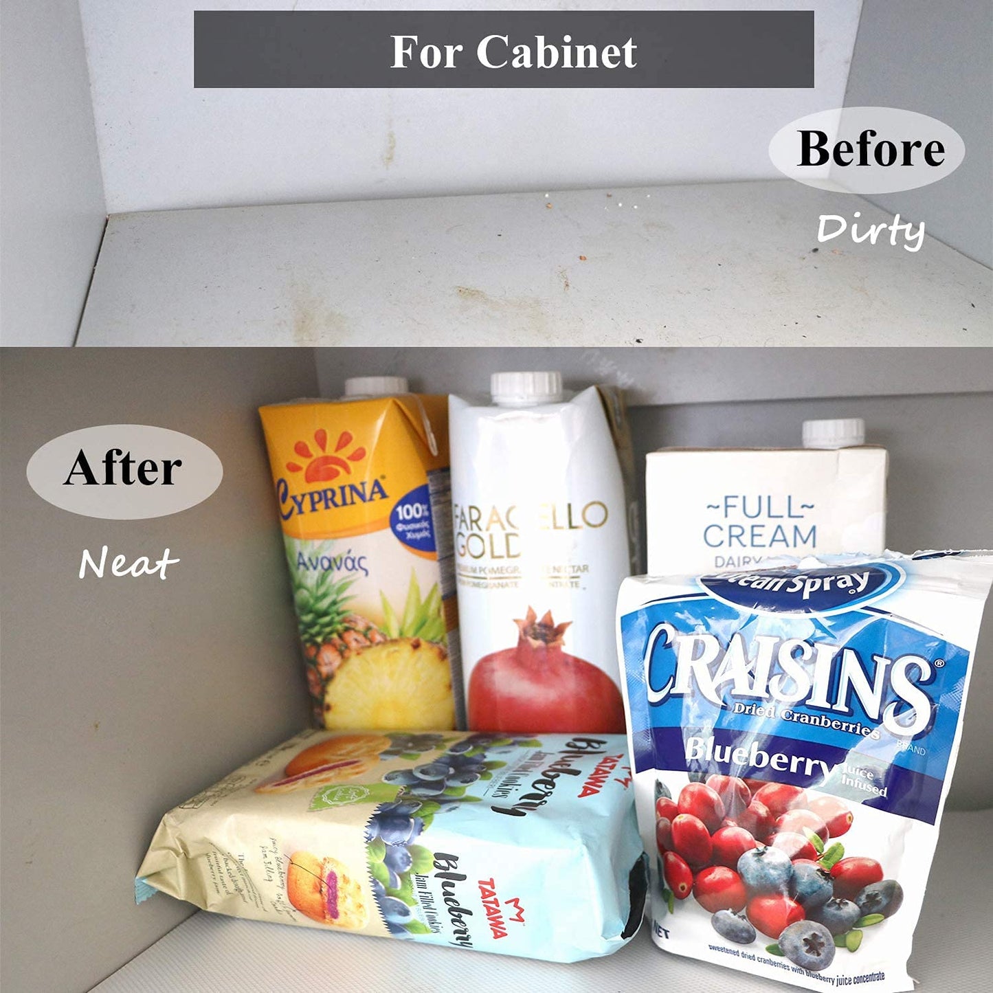 RasoiKraft 45X500cm Non-Slip Non-Stick Drawer Bottom Mat Liners. (1, White)