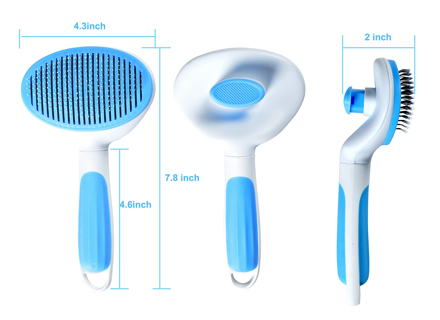 JUWANTU Self-Cleaning Slicker Brush for Pet Grooming - Massaging Tool for Long and Short Hair, Gently Removes Loose Undercoat and Mats