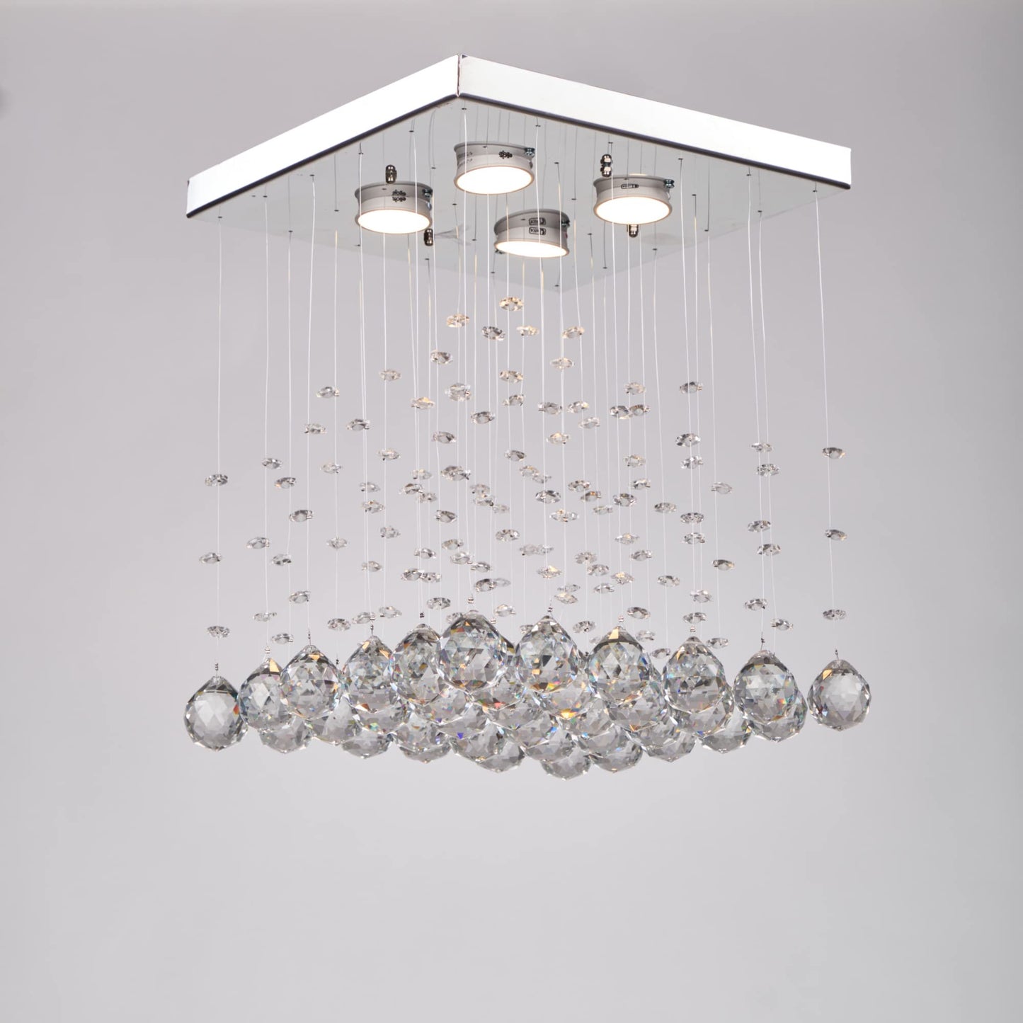 Nagafa Shop, Tf355 Modern Crystal Chandelier Twix (Silver)