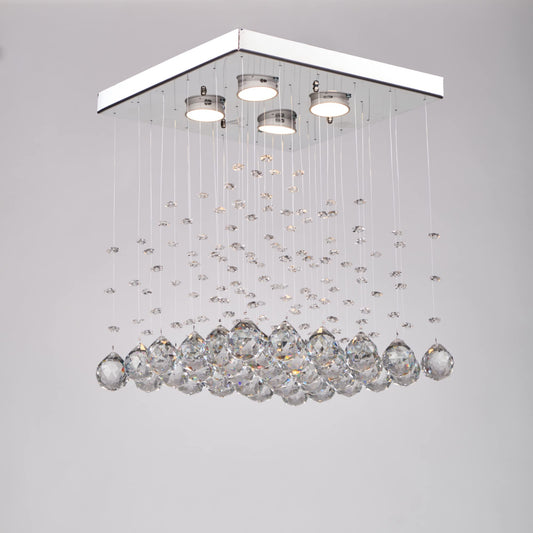 Nagafa Shop, Tf355 Modern Crystal Chandelier Twix (Silver)