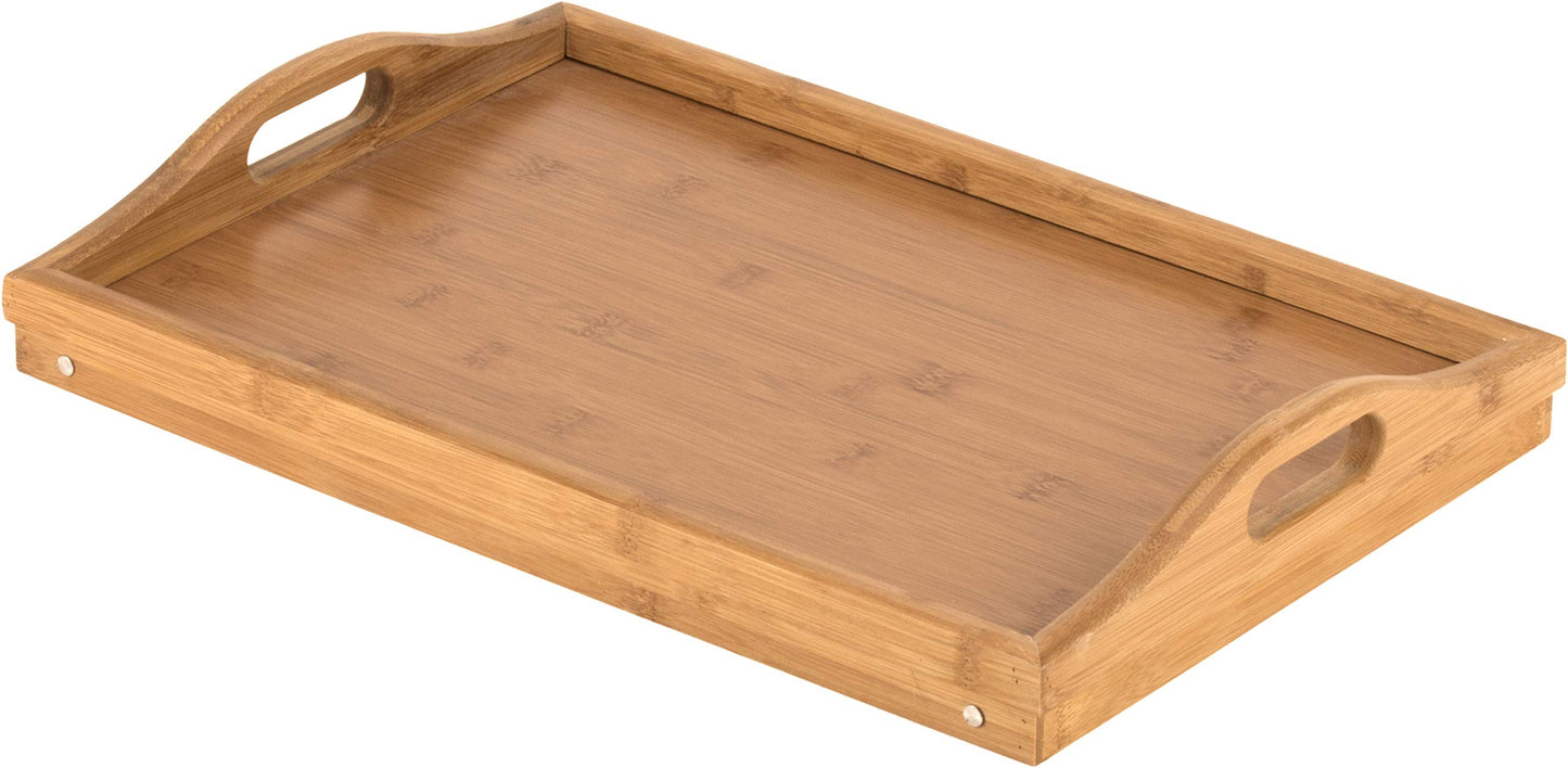 Bed Table with Folding Legs, Multifunctional Breakfast Tray, Natural and Simple Design - Bamboo