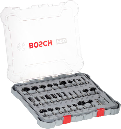 Bosch Professional 30 pcs. Mixed Router Bit Set (for Wood, Ø 8 mm Shank, Accessory Router)